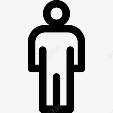 男人人浴室线条图标图标