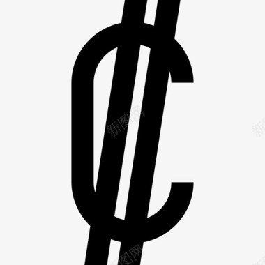 哥斯达黎加科隆标志世界货币直线图标图标