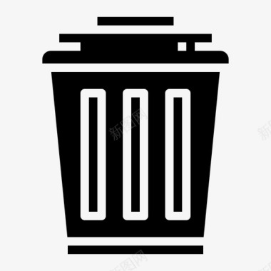 垃圾桶垃圾金属图标图标