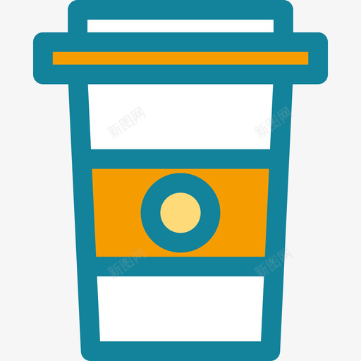 咖啡杯创业和新的商业色彩浅平边界图标svg_新图网 https://ixintu.com 创业和新的商业色彩 咖啡杯 浅平边界