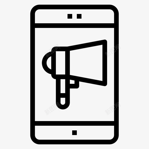 移动营销扩音器智能手机图标svg_新图网 https://ixintu.com 扩音器 数字营销 智能手机 移动营销