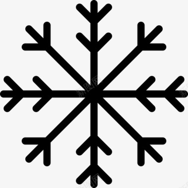雪花天气预报线性图标图标