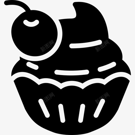 纸杯蛋糕美食系列填充图标svg_新图网 https://ixintu.com 填充 纸杯蛋糕 美食系列
