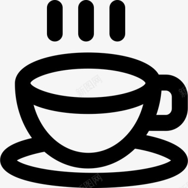 咖啡杯庆典和派对系列醒目圆形图标图标