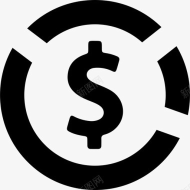 美元符号财务设置实心图标图标