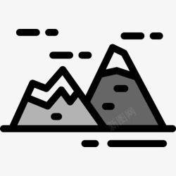 线条纹山型山山水色2线色图标高清图片