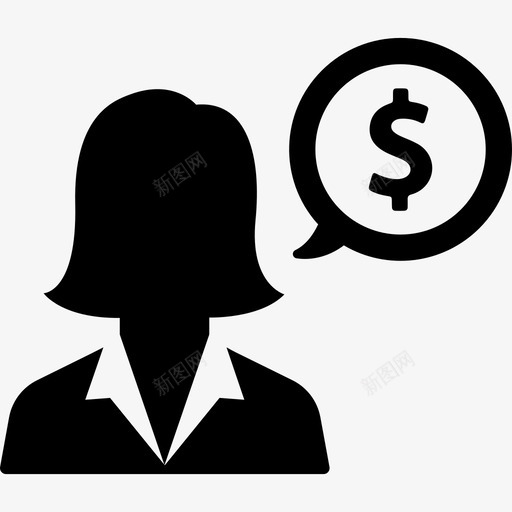 女商人商务系列纯色图标svg_新图网 https://ixintu.com 商务系列 女商人 纯色