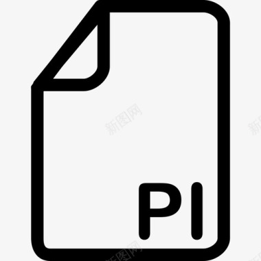 Pi文件类型和内容资产线性图标图标