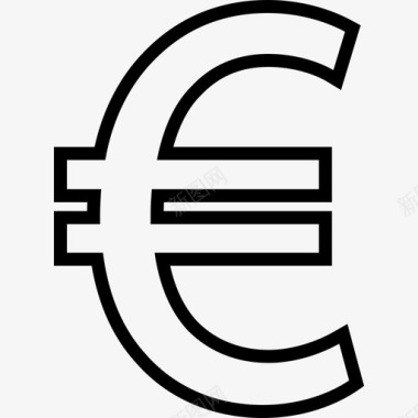 欧元商业和金融图标集细线图标