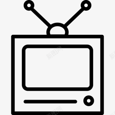 电视家庭和酒店直线型图标图标