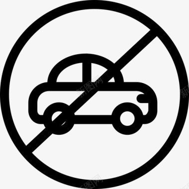汽车设置交通标志线形图标图标
