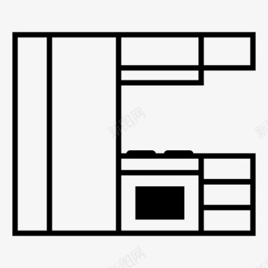 厨房烹饪家具图标图标