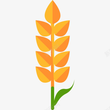 小麦农业平坦图标图标