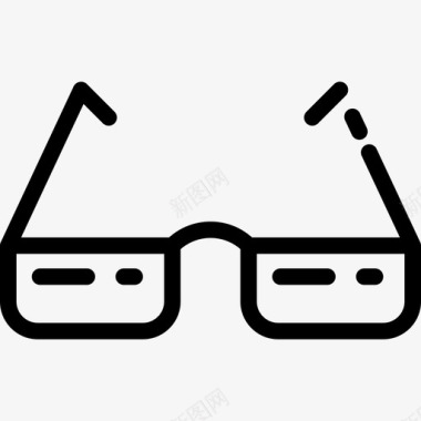 眼镜科学研究直线型图标图标