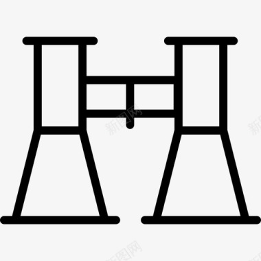 双筒望远镜体育和游戏用直线型图标图标