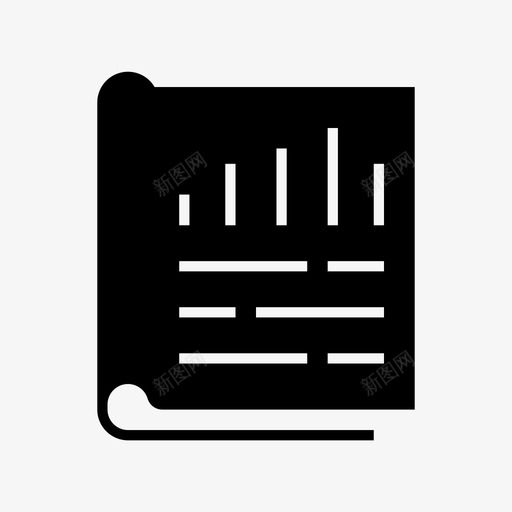 报纸书文件图标svg_新图网 https://ixintu.com 书 办公室 报纸 文件