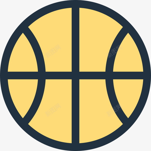 篮球学习用具浅平边图标svg_新图网 https://ixintu.com 学习用具 浅平边 篮球