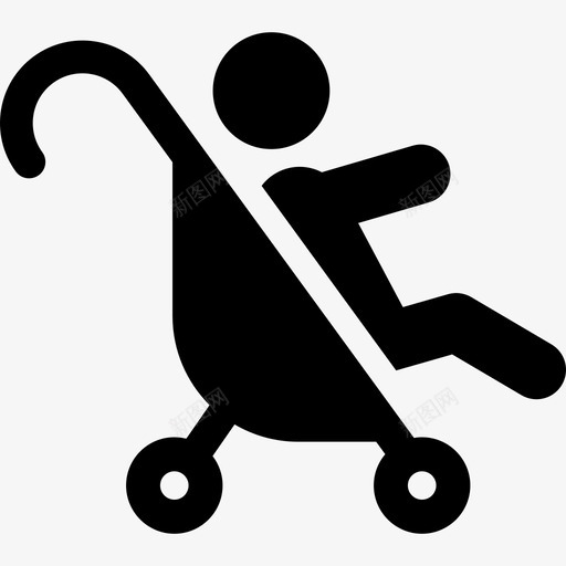 婴儿推车婴儿象形图填充图标svg_新图网 https://ixintu.com 填充 婴儿推车 婴儿象形图
