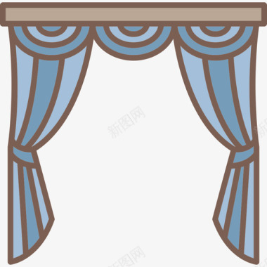 窗帘家具和装饰图标图标