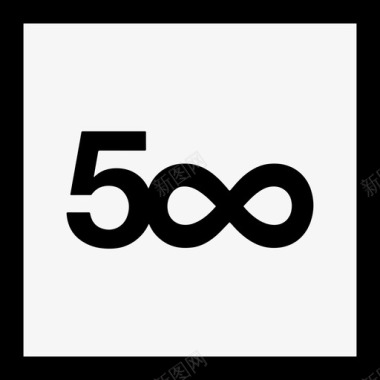 500px徽标集合线性图标图标