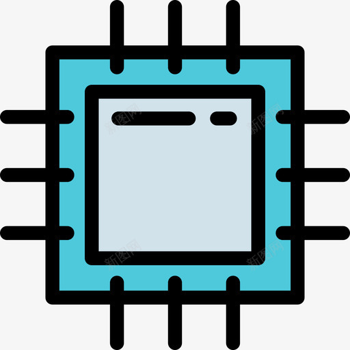 微芯片电子3线性彩色图标svg_新图网 https://ixintu.com 微芯片 电子3 线性彩色