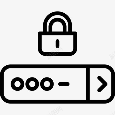密码计算机安全元件线性图标图标