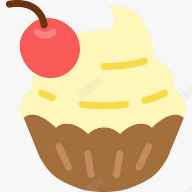 纸杯蛋糕美食套餐扁平图标图标