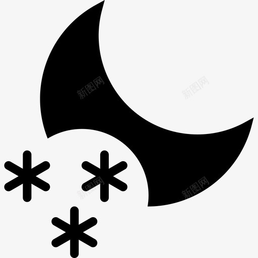 夜雪天气收集填充图标svg_新图网 https://ixintu.com 填充 夜雪 天气收集