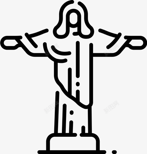 耶稣基督巴西地标图标svg_新图网 https://ixintu.com 地标 巴西 耶稣基督 里约