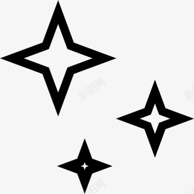 星星圣诞元素直线型图标图标