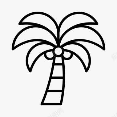 棕榈树海滩海洋图标图标