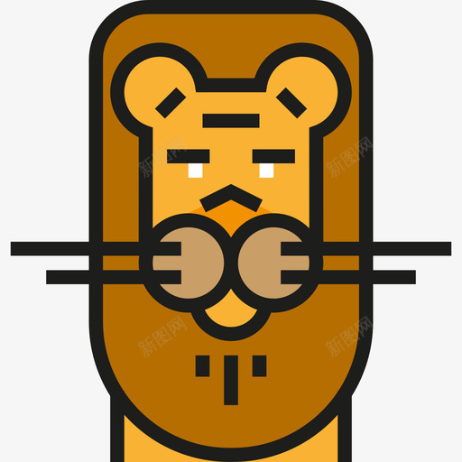 狮子动物2线性颜色图标svg_新图网 https://ixintu.com 动物2 狮子 线性颜色
