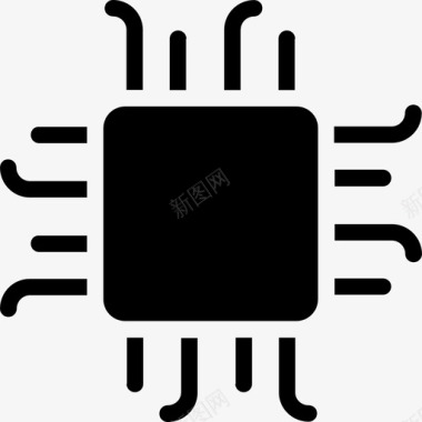 微芯片电子元件填充图标图标