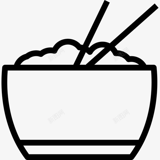 米饭厨房元素线性图标svg_新图网 https://ixintu.com 厨房元素 米饭 线性