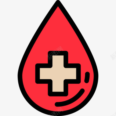 献血慈善2号线性颜色图标图标