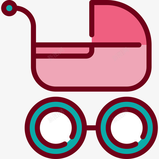 婴儿车玩具3线性颜色图标svg_新图网 https://ixintu.com 婴儿车 玩具3 线性颜色