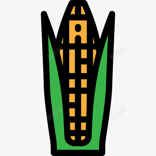 玉米芯食品和餐厅大包装颜色线性颜色图标svg_新图网 https://ixintu.com 玉米芯 线性颜色 食品和餐厅大包装颜色