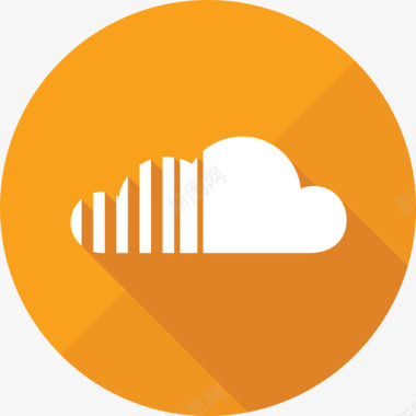 Soundcloud社交媒体圆形平面图标图标