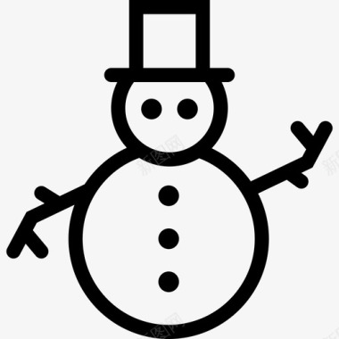 雪人圣诞元素直线图标图标