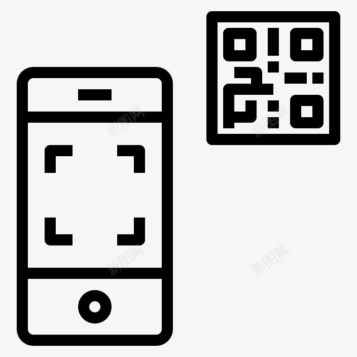 二维码条码在线图标svg_新图网 https://ixintu.com 二维码 在线 扫描 支付 条码