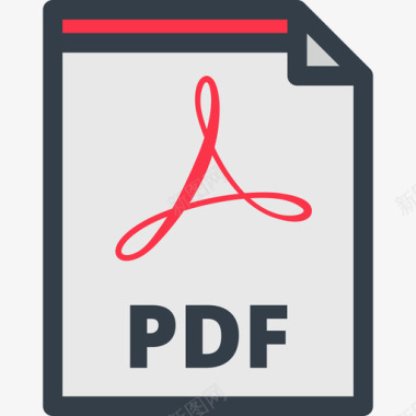 Pdf文件类型2线性颜色图标图标