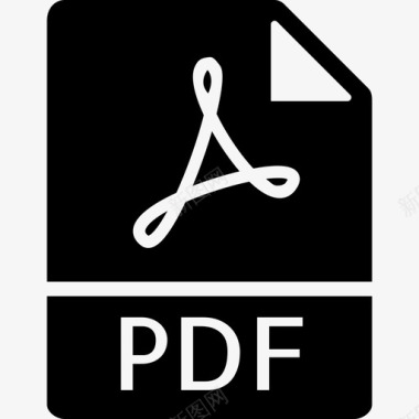 Pdf文件类型集填充图标图标