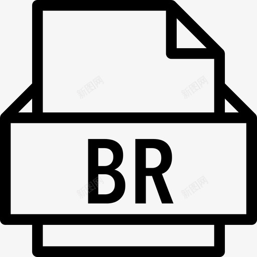 BR文件格式线性图标svg_新图网 https://ixintu.com BR 文件格式 线性