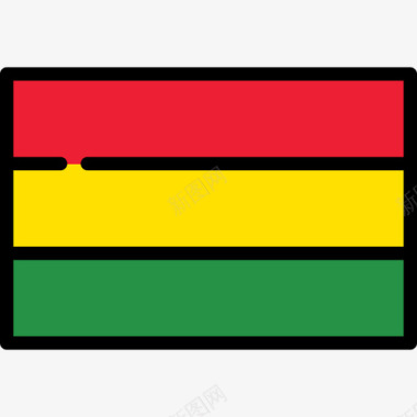 玻利维亚国旗收藏长方形图标图标