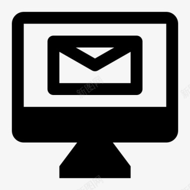 电子邮件桌面消息监视器图标图标