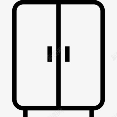 衣柜家居和家具元件线性图标图标