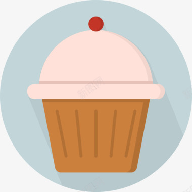 纸杯蛋糕食品和饮料4平的图标图标