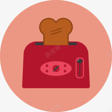 烤面包机家用电器圆形扁平图标图标
