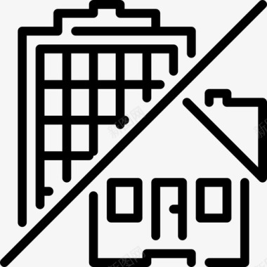 房地产房地产6线性图标图标