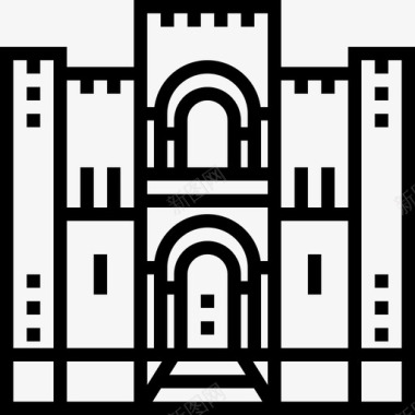 科英布拉旧大教堂地标2线性图标图标